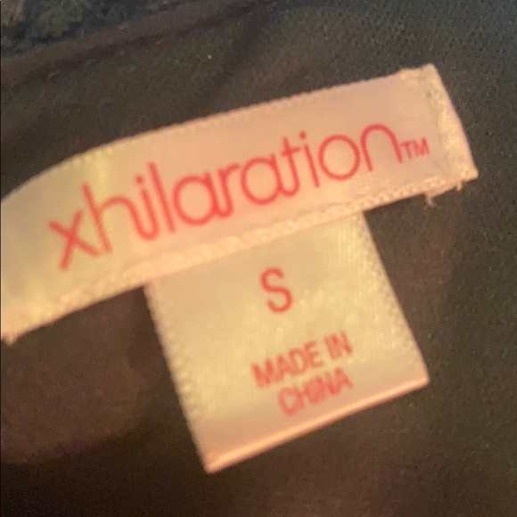 Xhilaration dark green lace flutter sleeve dress S​ - Picture 11 of 13